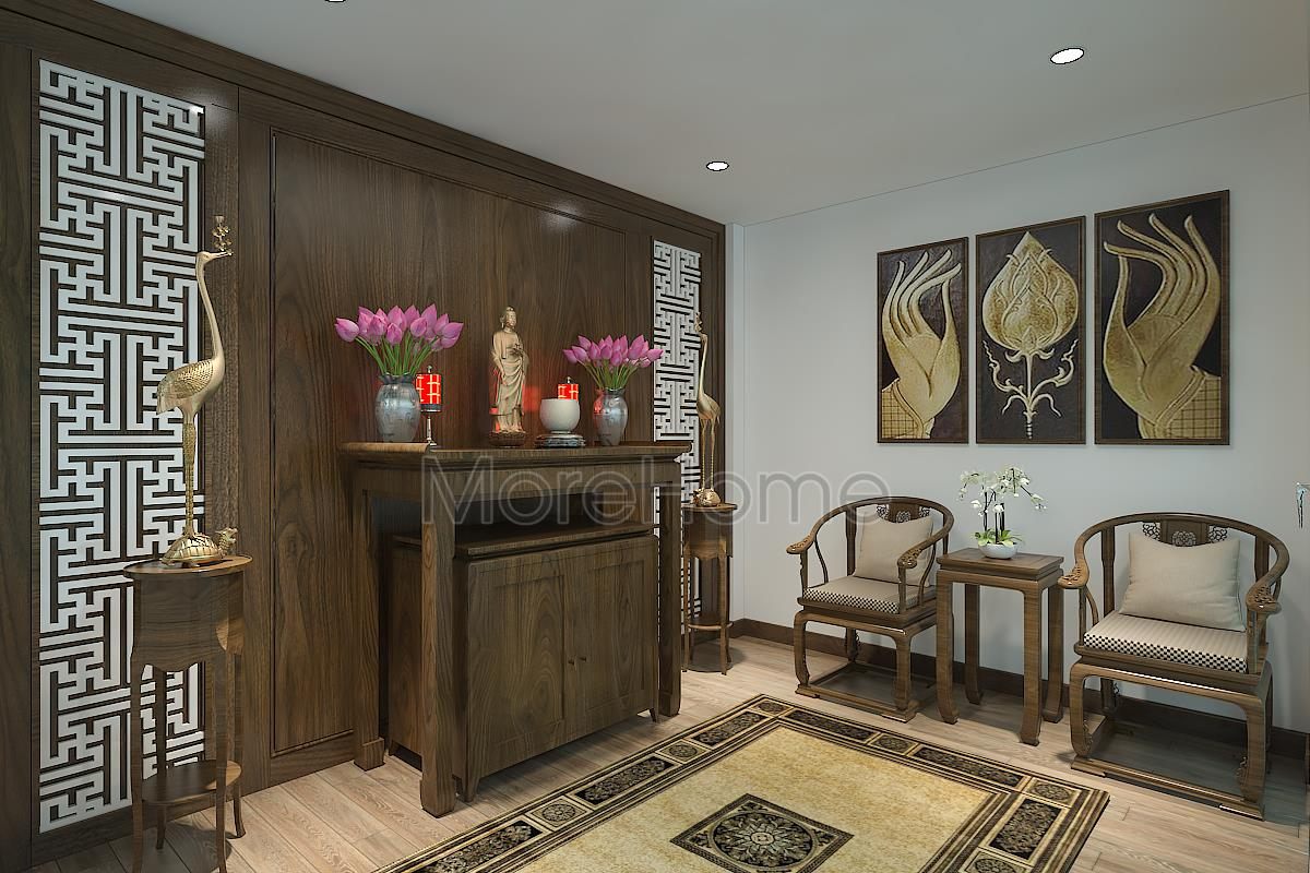 Thiết kế nội thất phòng thờ nhà ống An Dương Tây Hồ 